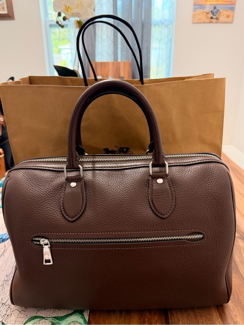 Coach Rowan Large Satchel Maple - Picture 8 of 12